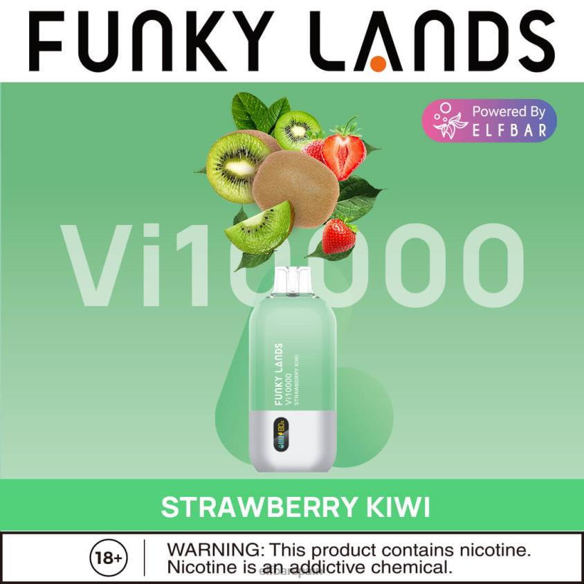 Funky Lands desechables vape vi10000 bocanadas VD2T6161 ELFBAR kiwi fresa