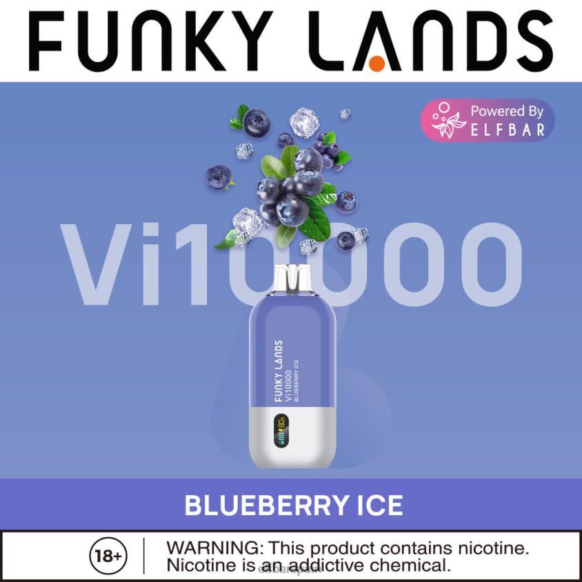 funky lands mejor sabor vape desechable vi10000 serie helada VD2T6151 ELFBAR hielo de arándanos