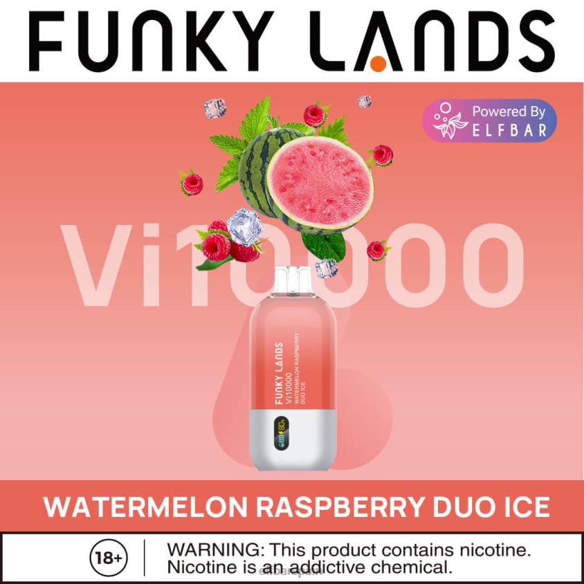 funky lands mejor sabor vape desechable vi10000 serie helada VD2T6152 ELFBAR sandía frambuesa dúo hielo