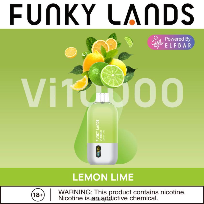 funky lands mejor sabor vape desechable vi10000 serie helada VD2T6153 ELFBAR Lima Limon
