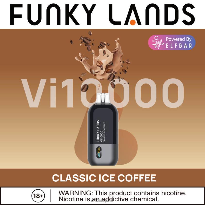 funky lands mejor sabor vape desechable vi10000 serie helada VD2T6155 ELFBAR café helado clásico